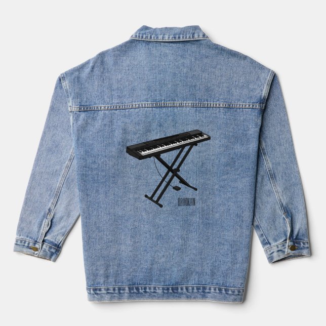 Veste En Jean Illustration de piano clavier (Verso)