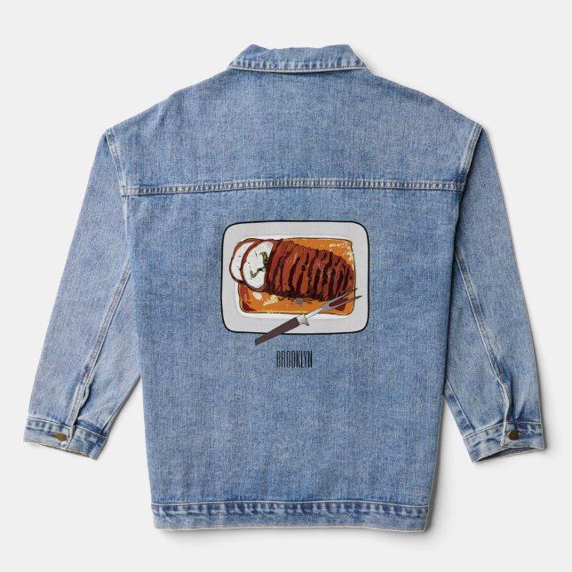 Veste En Jean Illustration de poitrine de dinde rôtie (Verso)