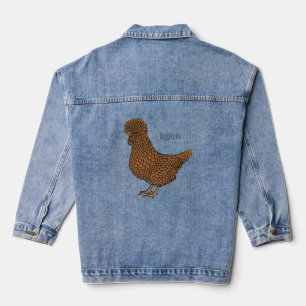 Veste En Jean Illustration de poulet à la polis chamois