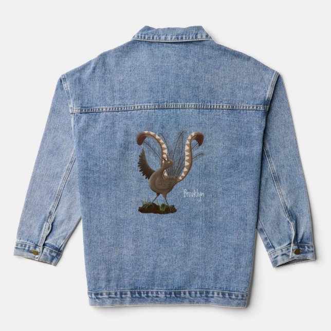 Veste En Jean Illustration de superbe et superbe lyrebird (Verso)