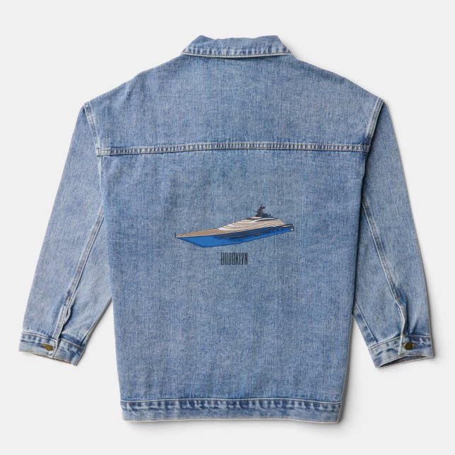 Veste En Jean Illustration de yacht (Verso)