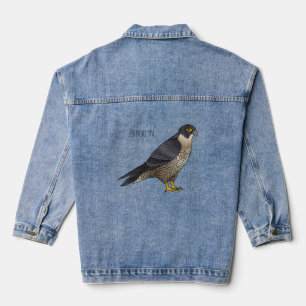 Veste En Jean Illustration d'oiseau de faucon pèlerin