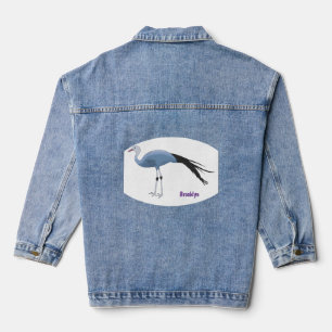 Veste En Jean Illustration d'oiseau de grue bleue