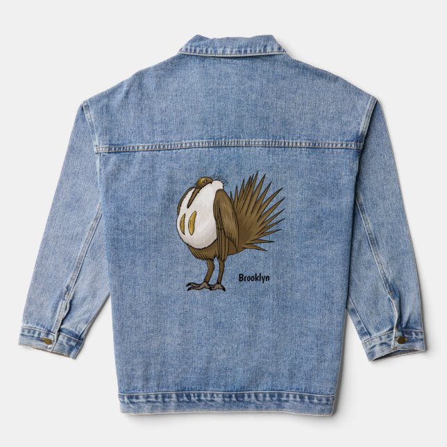 Veste En Jean Illustration d'oiseau de tétras des armoises (Verso)