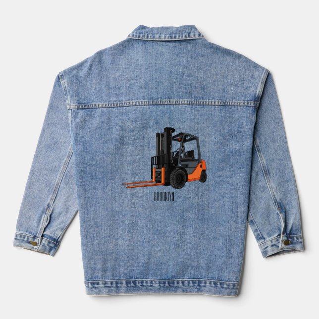 Veste En Jean Illustration du chariot élévateur (Verso)