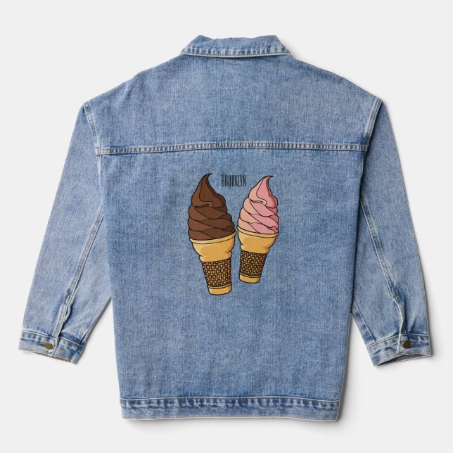 Veste En Jean Illustration du cône de crème glacée (Verso)