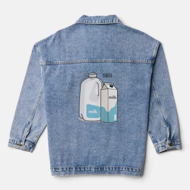 Veste En Jean Illustration du lait (Verso)