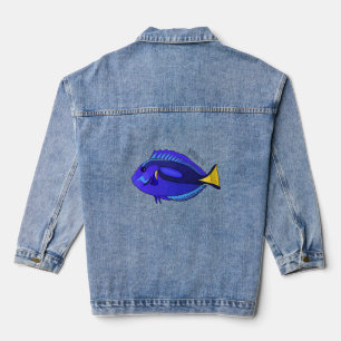 Veste En Jean Illustration du poisson de la cuve bleue