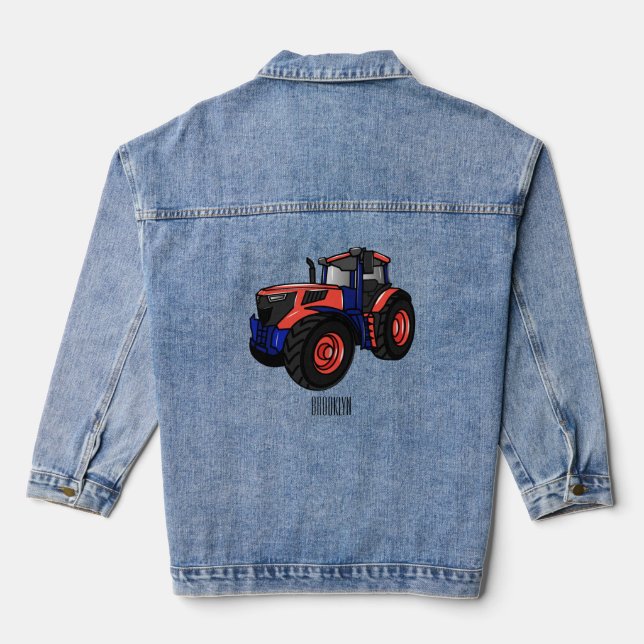 Veste En Jean Illustration du tracteur (Verso)