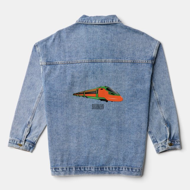 Veste En Jean Illustration du train à balles (Verso)