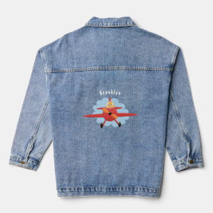 Veste En Jean Illustration d'un avion rouge volant mignon