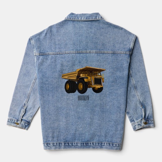 Veste En Jean Illustration d'un camion à grande échelle (Verso)