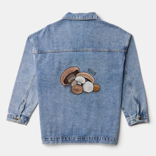 Veste En Jean Illustration d'un champignon (Verso)
