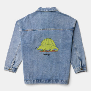Veste En Jean Illustration d'un dimétrodon vert mignon