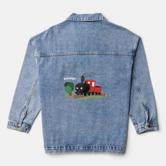 Veste En Jean Illustration d'une locomotive à vapeur mûre (Verso)