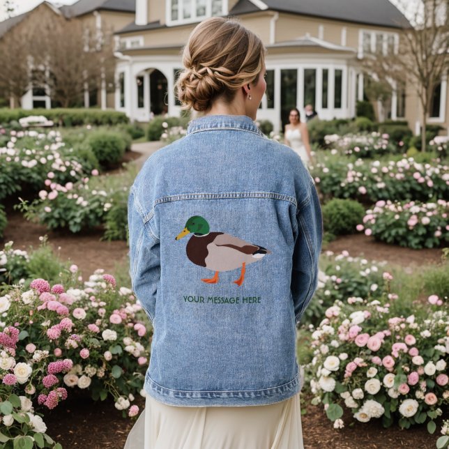 Veste En Jean Illustration réaliste de Mallard Duck Personnalisé (Mariage Retour)