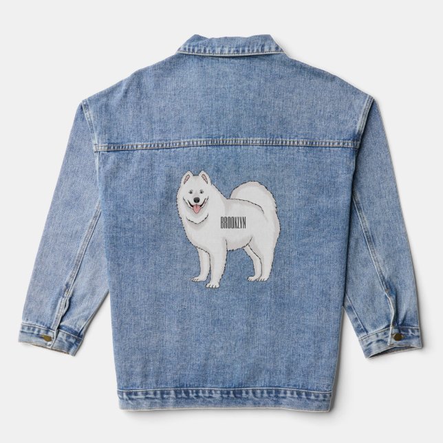 Veste En Jean Illustration Samoyed dog (Verso)