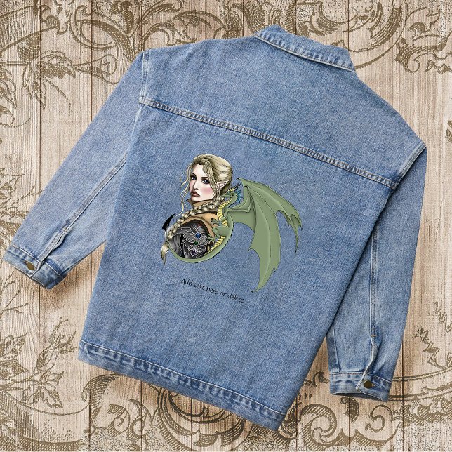 Veste En Jean Imaginaire du dragon d'Elf Warrior (Créateur téléchargé)