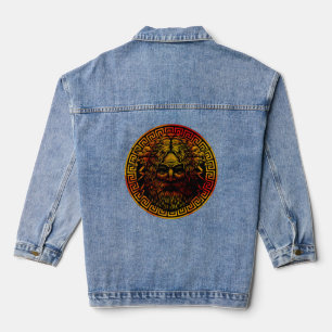 Veste En Jean Impression d'art du bouclier antique de Zeus