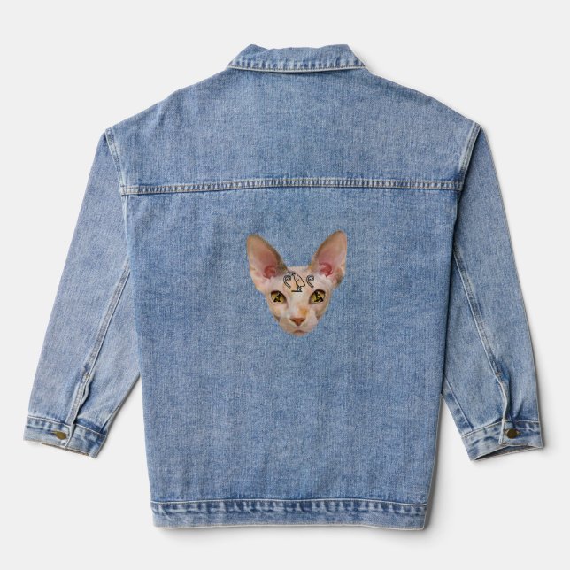 Veste En Jean Impression Sphynx (Verso)