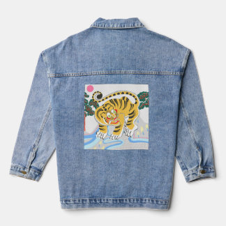 VESTE EN JEAN IMPRIMER JAPONAISE AVEC TIGER JEAN JACKET POUR FEM