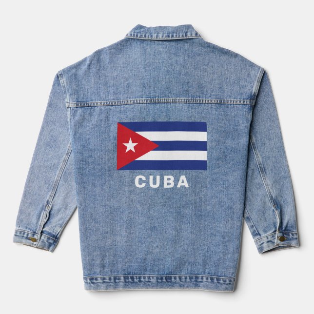 Veste En Jean Indicateur Cuba texte personnalisé (Verso)