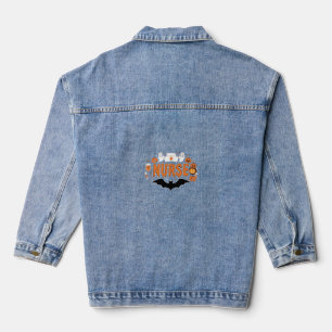 Veste En Jean Infirmière d'Halloween dégoulinante de citrouille 