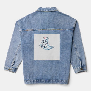Veste En Jean Infirmière fantôme Soins effrayants et chasses fan