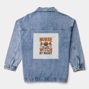 Veste En Jean Infirmière Halloween Sorcière la nuit Vintage Shir