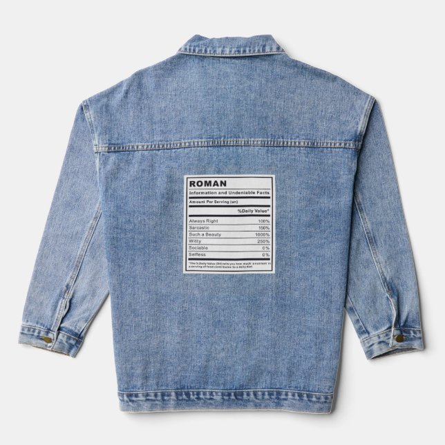 Veste En Jean Information romaine et faits indéniables (Verso)