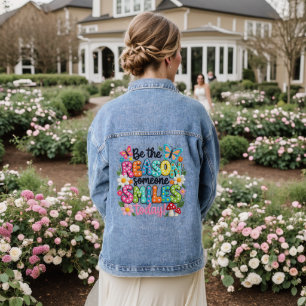 Veste en jean inspirante pour femme – Quote stimul