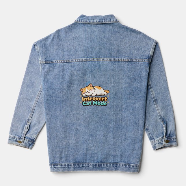 Veste En Jean Introvert Cat Mode Funny  (Verso)