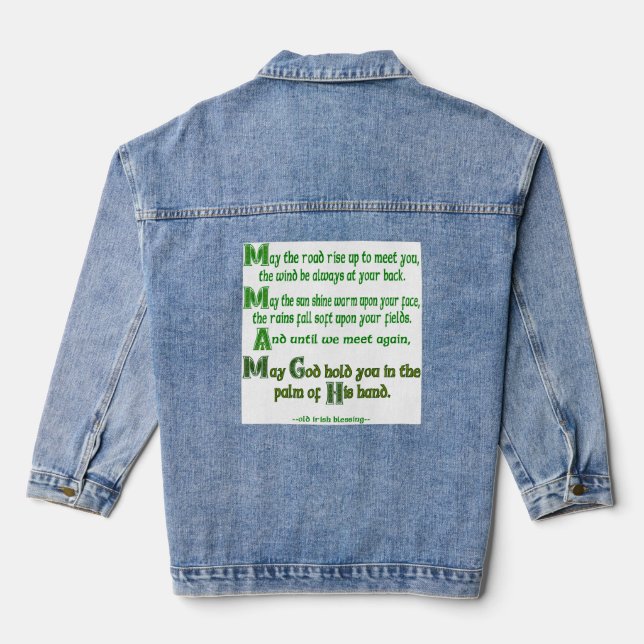 Veste En Jean Irish Blessing May the Road Rise to Meet You (Verso)