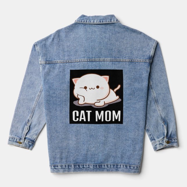 VESTE EN JEAN JACKET DENIM CUTE CAT MOM (Verso)
