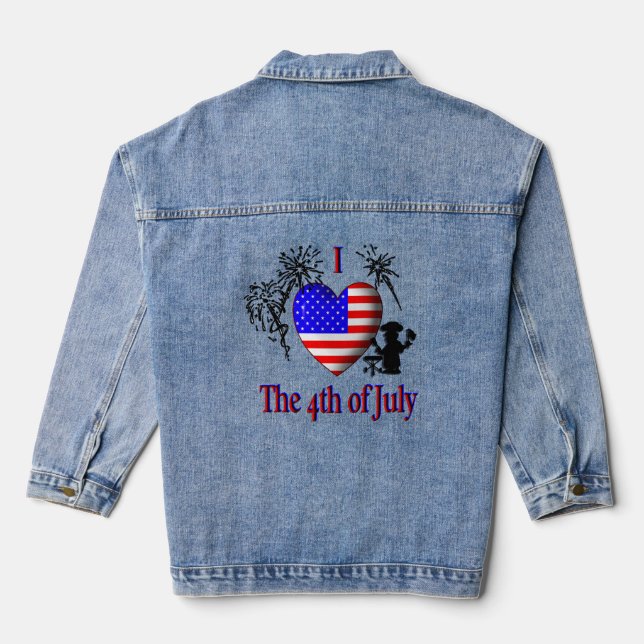 Veste En Jean J'adore le 4 juillet (Verso)