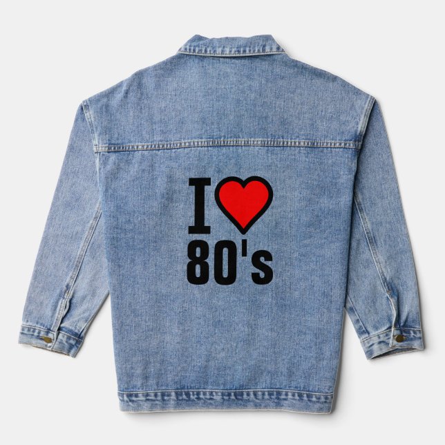 Veste En Jean J'adore les T-shirts des années 80 (Verso)