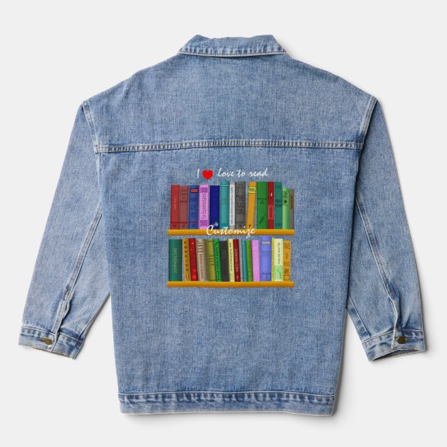 Veste En Jean J'adore lire Livres Thunder_Cove (Verso)