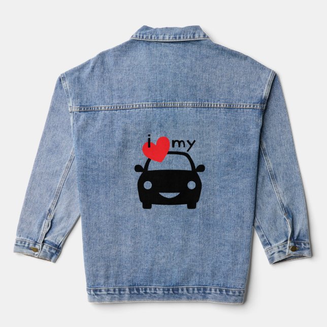 Veste En Jean J'adore ma voiture ! (Verso)