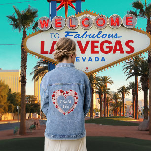 Veste En Jean J'ai Dit Oui Proposition Mignonne Cœurs Rouges d'A