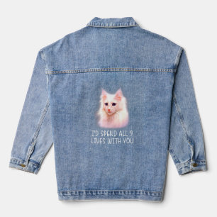 Veste En Jean J'Ai Passé Les 9 Vies Avec Vous Chat