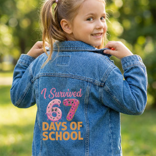 Veste En Jean J'ai survécu 67 jours de beignets de l'école Drôle