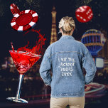 Veste En Jean J'Ai Touché La Mariée De Bachelorette De Vegas Jac<br><div class="desc">Cette jolie veste en denim comporte une typographie amusante audacieuse,  j'ai frappé le jackpot. Idéal pour les fêtes de bachelorette et les filles se réunissent. Pour modifier le texte,  cliquez sur le bouton Personnaliser.</div>