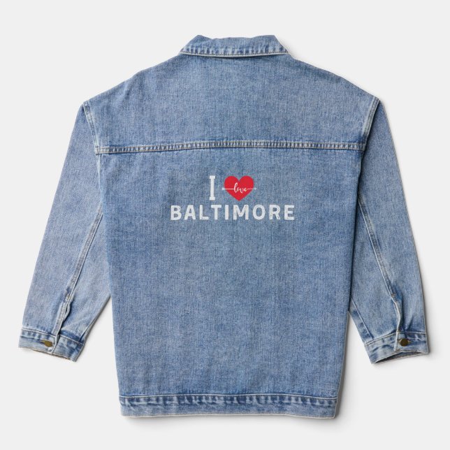 Veste En Jean j'aime Baltimore, Maryland (Verso)