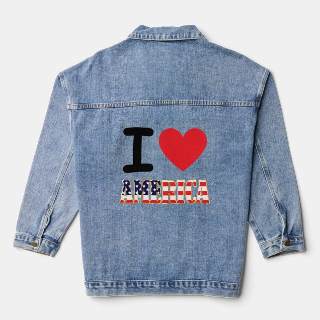 Veste En Jean J'aime l'Amérique (Verso)