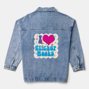 Veste En Jean J'aime les autocollants de livres de nostalgie de 