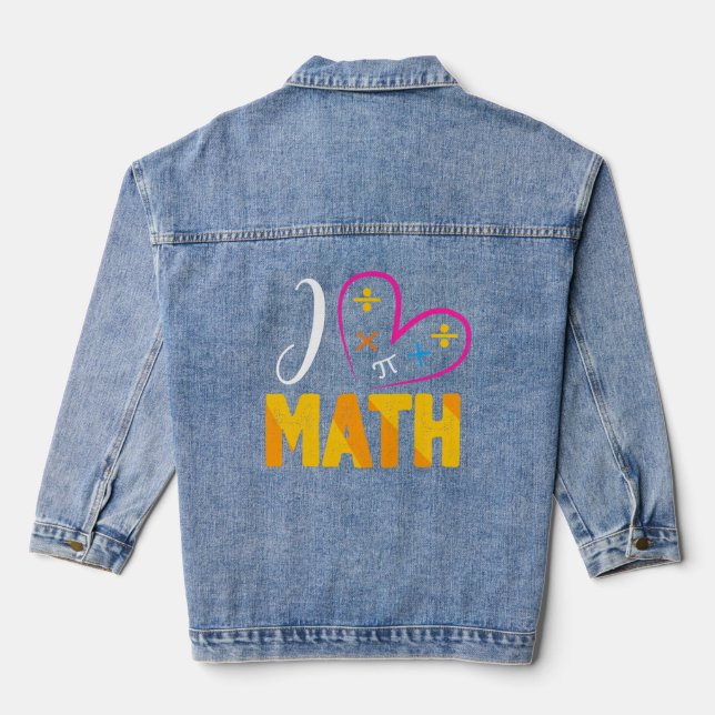Veste En Jean J'Aime Les Maths À L'École (Verso)