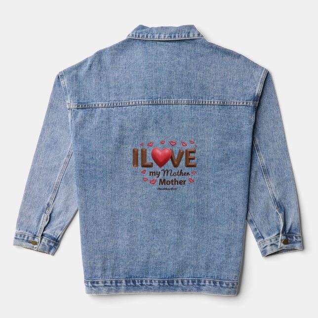 Veste En Jean J'aime ma mère (Verso)