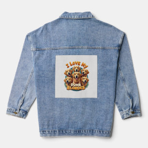 Veste En Jean J'aime mes Golden Retrievers Blondes Idiotes Vinta