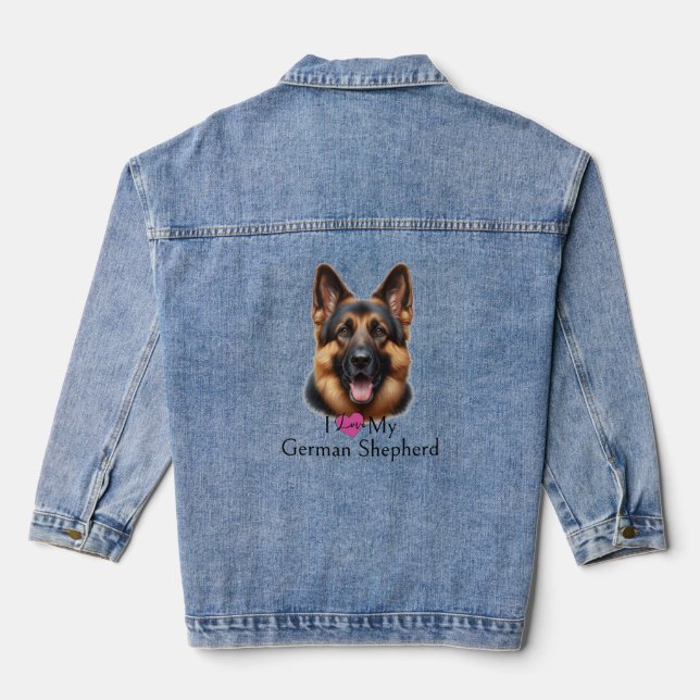 Veste En Jean J'Aime Mon Berger Allemand (Verso)