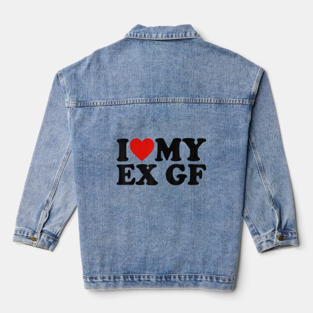 Veste En Jean J'Aime Mon Ex GF J'Aime Mon Ex Girlfriend (Verso)